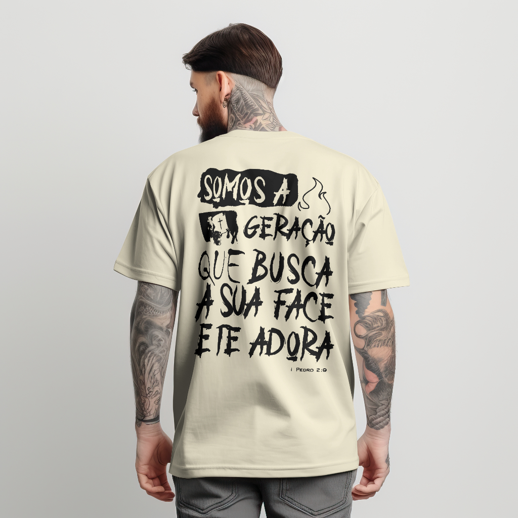 Camiseta Oversized Streetwear Camisa Masculina 100% Algodão Somos a Geração Blusa Unisex Cristã
