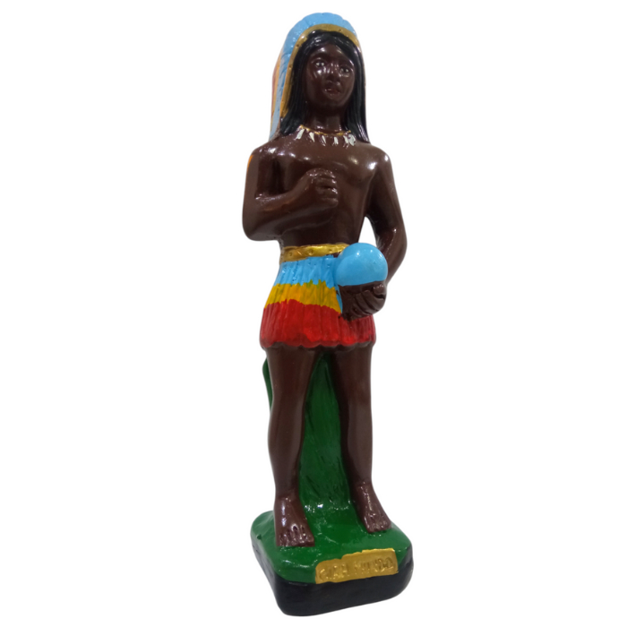 Imagem cabloco Gira Mundo 20 cm Escultura Gesso