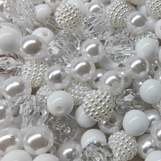 Blend Mix Pedraria Branco Premium Aprox.200/500pçs Perola Miçanga Cristais artesanato bijuterias em Oferta na Shopee