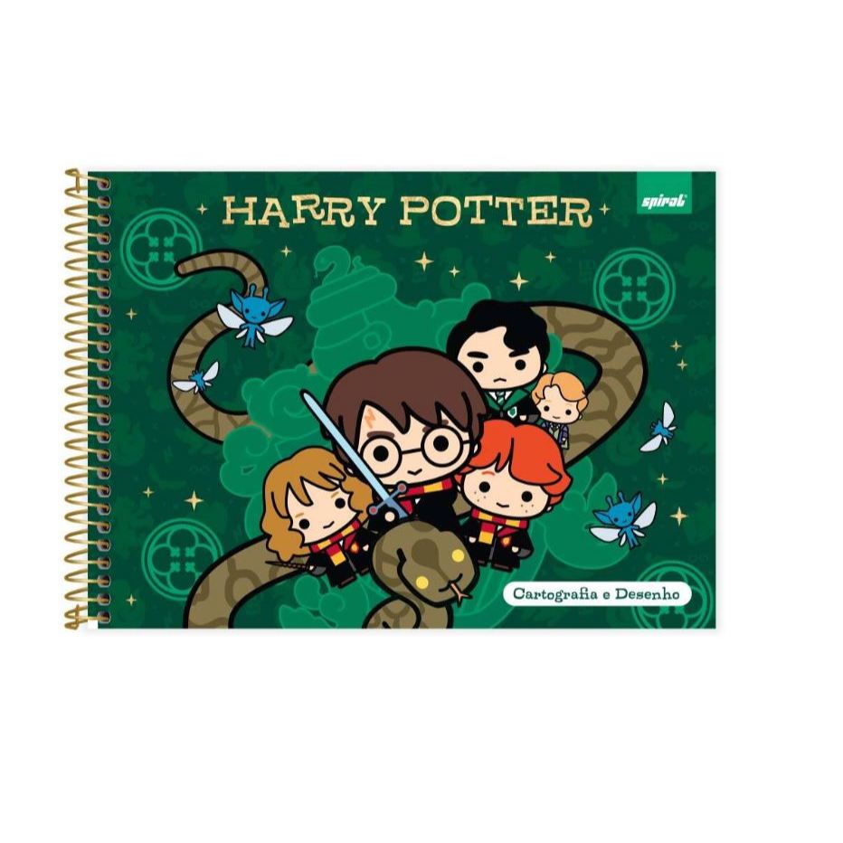 Caderno Cartografia e Desenho Capa Dura 48 Folhas Warner Harry Potter Charms Spiral - PT 1 UN