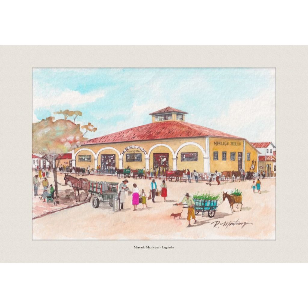 Mercado Municipal - Lagoinha | Pintura em Aquarela | Quadro Decorativo | A4