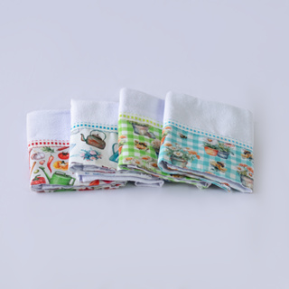 Kit 5 peças Jogo Pano de Prato com Barrado Pé de Galinha Cozinha 100% Algodão Legítimo Decoração em Oferta na Shopee