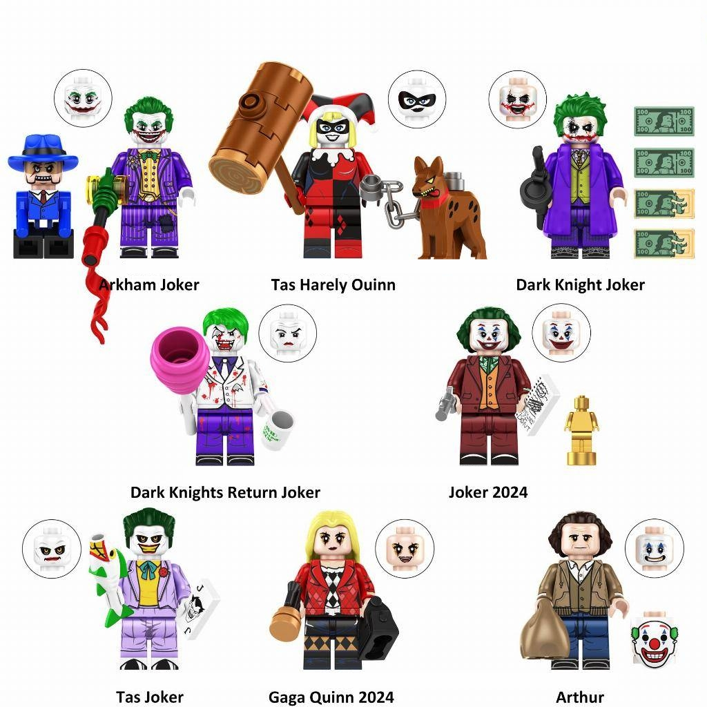 Joker delirio miniatura de coleção coringa e harley gaga quinn Arkham dark knight returns arthur