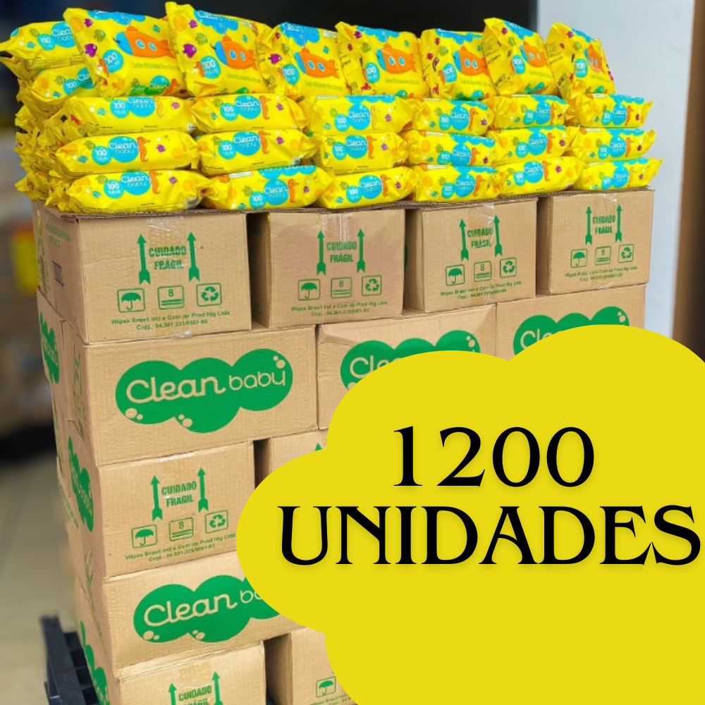 Caixa 12 Pacotes Toalhas Umedecidas Clean Baby com 100 cada