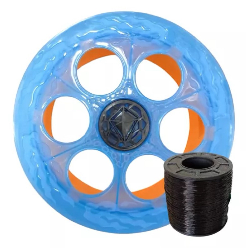 Kit Carretilha Pequena 15 cm e Linha de Nylon 500 Jardas
