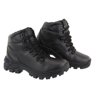 Bota Coturno CAT Arizona Preta Couro Ecológico 007 em Oferta na Shopee