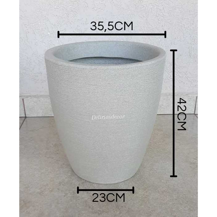 Vaso de Planta Decorativo Reciclável em Polietileno, Coluna Redonda Cone  C76