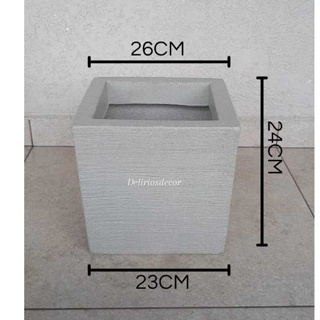 Vaso de Planta Decorativo Reciclável em Polietileno, Vaso Quadrado Cód. 49 em Oferta na Shopee