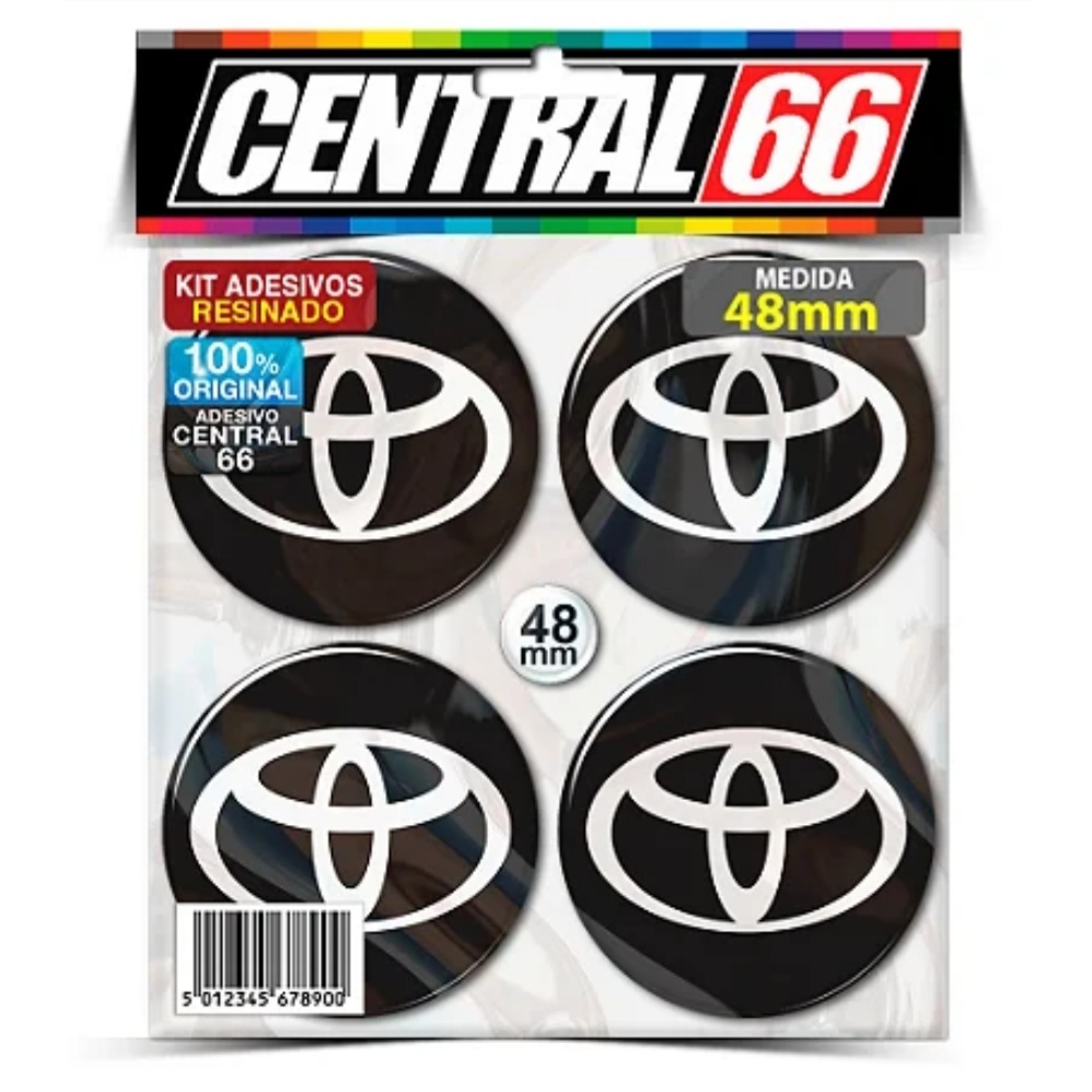 Jogo Emblema Adesivo Centro de Roda 48mm Toyota Etios Sedã Resinado