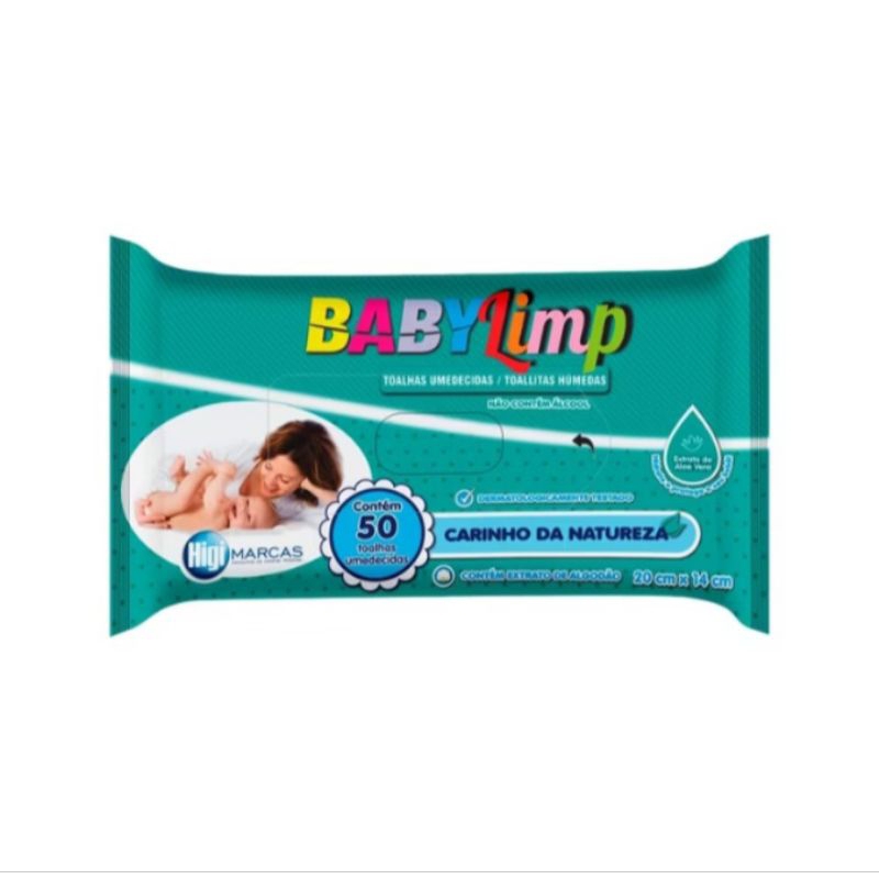 Lenço Umedecido Baby Limp Carinho da Natureza 50 Unidades