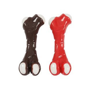 Brinquedo Mordedor Ultra Resistente em Nylon – Marrom e Vermelho, Lavável em Oferta na Shopee