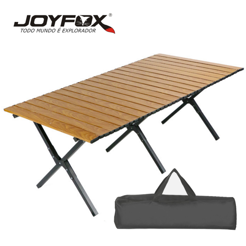 Mesa Dobravel Portatil 120X60cm Mesa de Campismo Camping Praia Acampamento Preta Garden Life - Sports & Outdoors