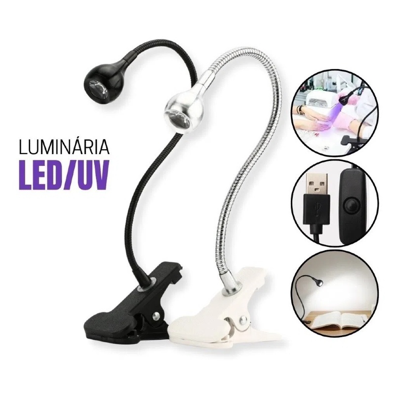 Mini Lâmpada de Led Ultravioleta para Nail Art 3w