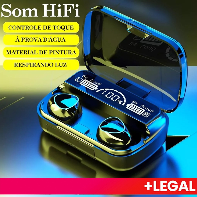 M10 Fone De Ouvido Bluetooth 5.1 Sem Fio TWS Touch Noise Reduction Waterproof