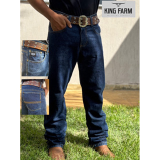 calça jeans country masculina king farm modelo americano 100% algodão em Oferta na Shopee