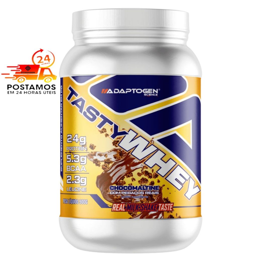 Tasty Whey 3w 900g Gourmet 24g Proteína Adaptogen Science ganho de massa muscular