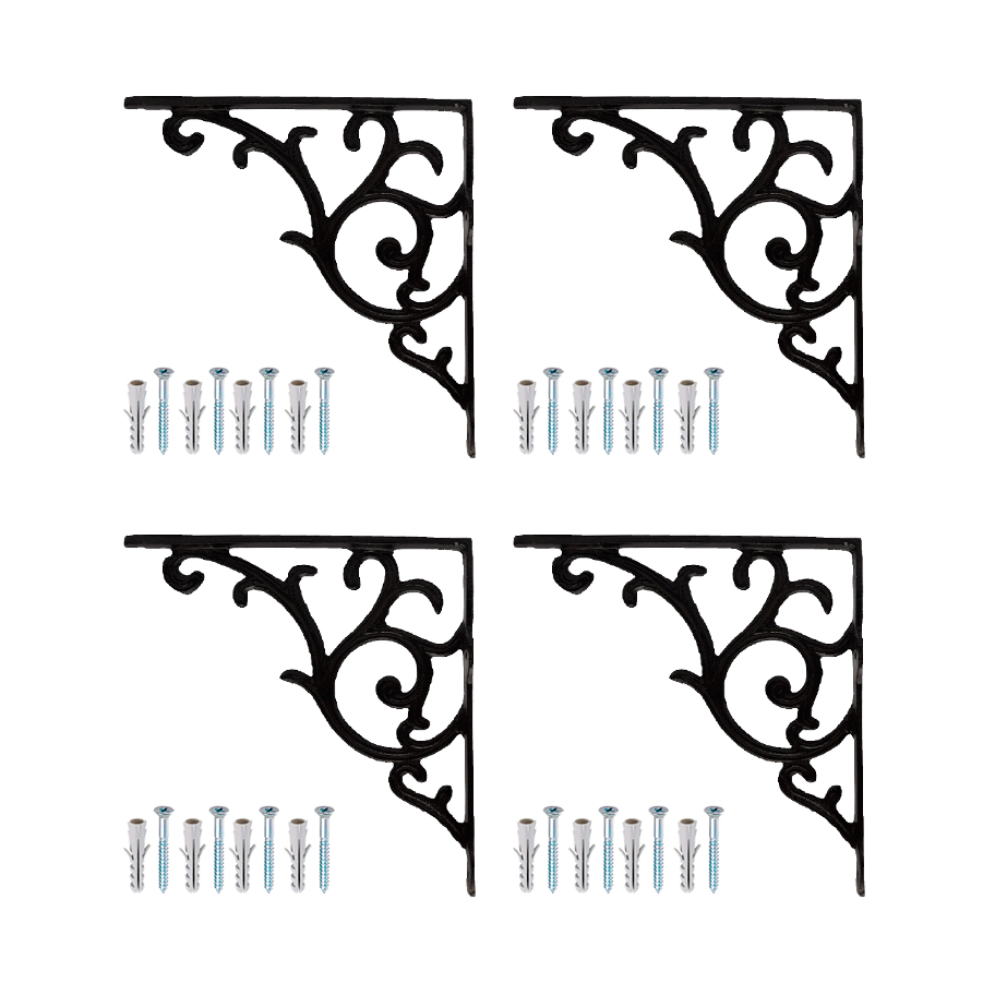 Mão Francesa De Ferro 28x28 Com 4 Un + Buchas E Parafusos em Oferta na Shopee