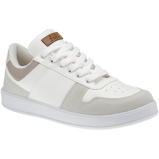 Tênis Branco Feminino Casual Confortável com Recortes Colorido Original Lóris 7802