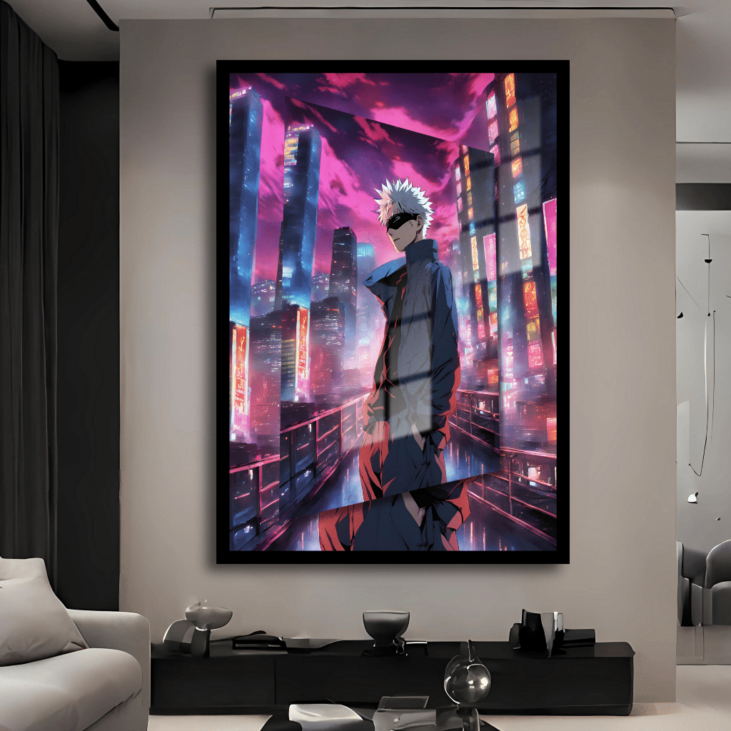 Quadro Decorativo Grande Satoru Gojo Jujutsu Kaisen Sala Quarto Escritório