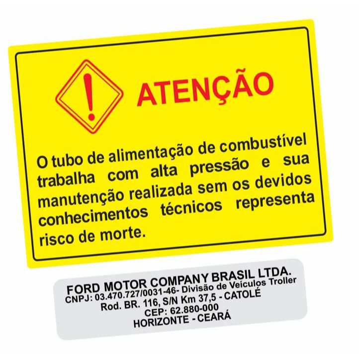 Adesivos Advertência Cofre Motor Troller T4 2007 A 2014