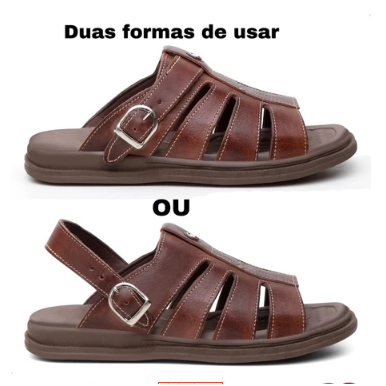 Sandalia em Couro Ortoepdica Masculina de Couro 100% Legitimo Anatomica Lançamento Promoção