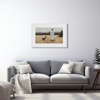 Quadro Decorativo O Bom Pastor e a Ovelha Perdida Com Moldura Sala Quarto Escritorio em Oferta na Shopee
