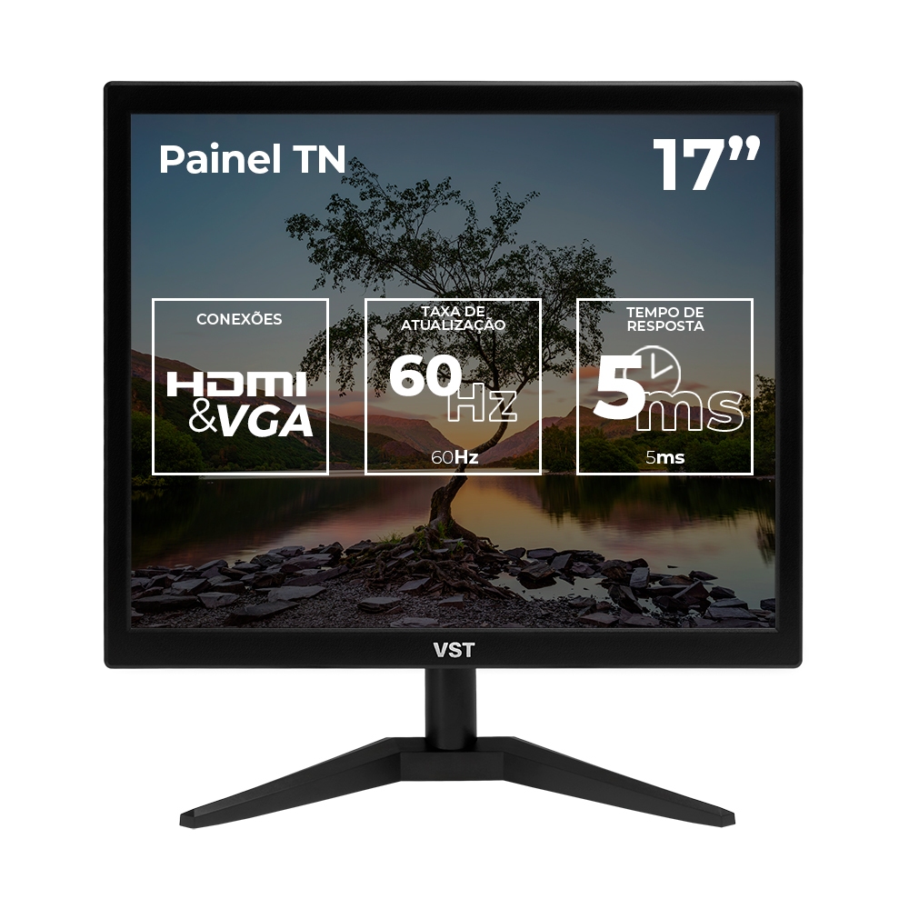 Monitor VST 17, 17 Pol, HD, 5ms, 60Hz, HDMI/VGA, VST-VST17-BL01