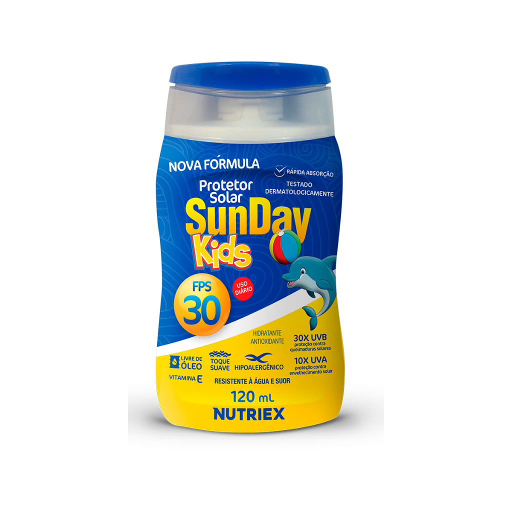 Protetor Solar Infantil 30 FPS Sunday Kids 120ml - Nutriex