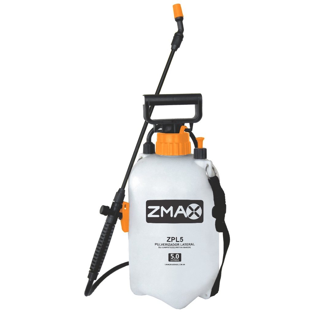 Pulverizador Agrícola Lateral Manual 5 Litros De Compressão Prévia Zmax Cor Branco Mais Resistente - Home & Living