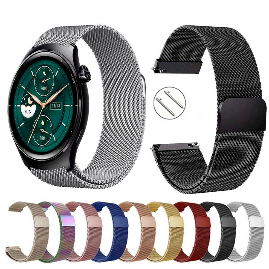Pulseira de 22mm milanesa aço inox para Mibro Lite 3 PRO de Engate Rapido
