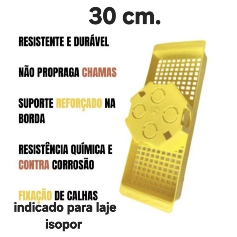 kit 5 caixa de laje 30cm Caixa de Luz para Teto com Suporte de Laje de 30cm indicada para laje de isopor
