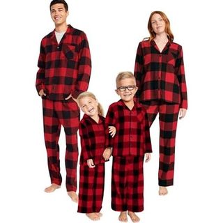 Pijama Longo Frio Peluciado Xadrez VERMELHO PRETO Botão AMERICANO NATAL ROUPA DORMIR CONFORTAVEL CAMISA CALCA ROUPA TERM