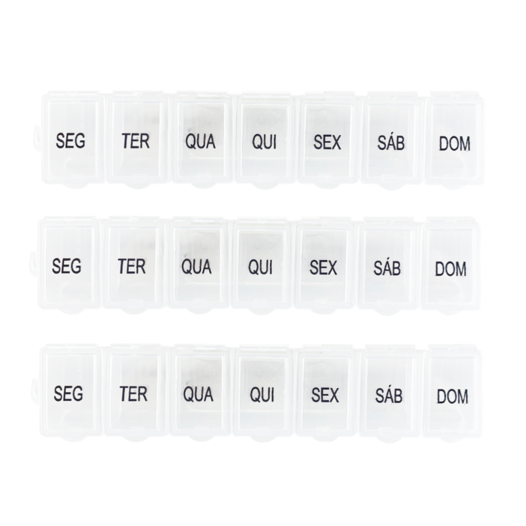 Kit 3x Porta Comprimido de Bolsa medicamentos Vitamina Remédios Semanal Caixa Organizador