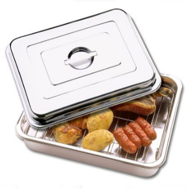 Assadeira Inox com Grelha e Tampa