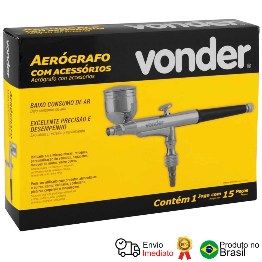 Aerógrafo Com Acessórios 15 Peças Vonder em Oferta na Shopee