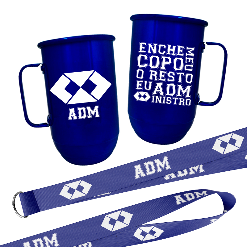 Caneca de Alumínio 850ml com Tirante  de ADM.