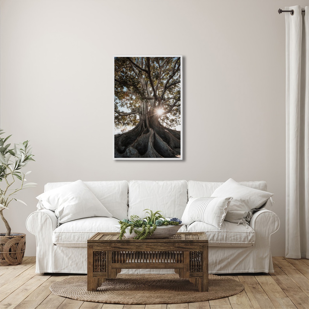 QUADRO DECORATIVO PAISAGEM ARVORE DA VIDA COM RAIZES EXPOSTAS MOLDURA SALA QUARTO ESCRITORIO em Oferta na Shopee