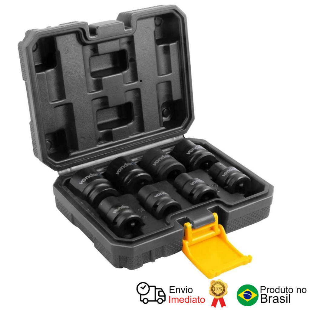 Jogo De Soquetes De Impacto 1/2 100 A 240mm 8 Peças Vonder