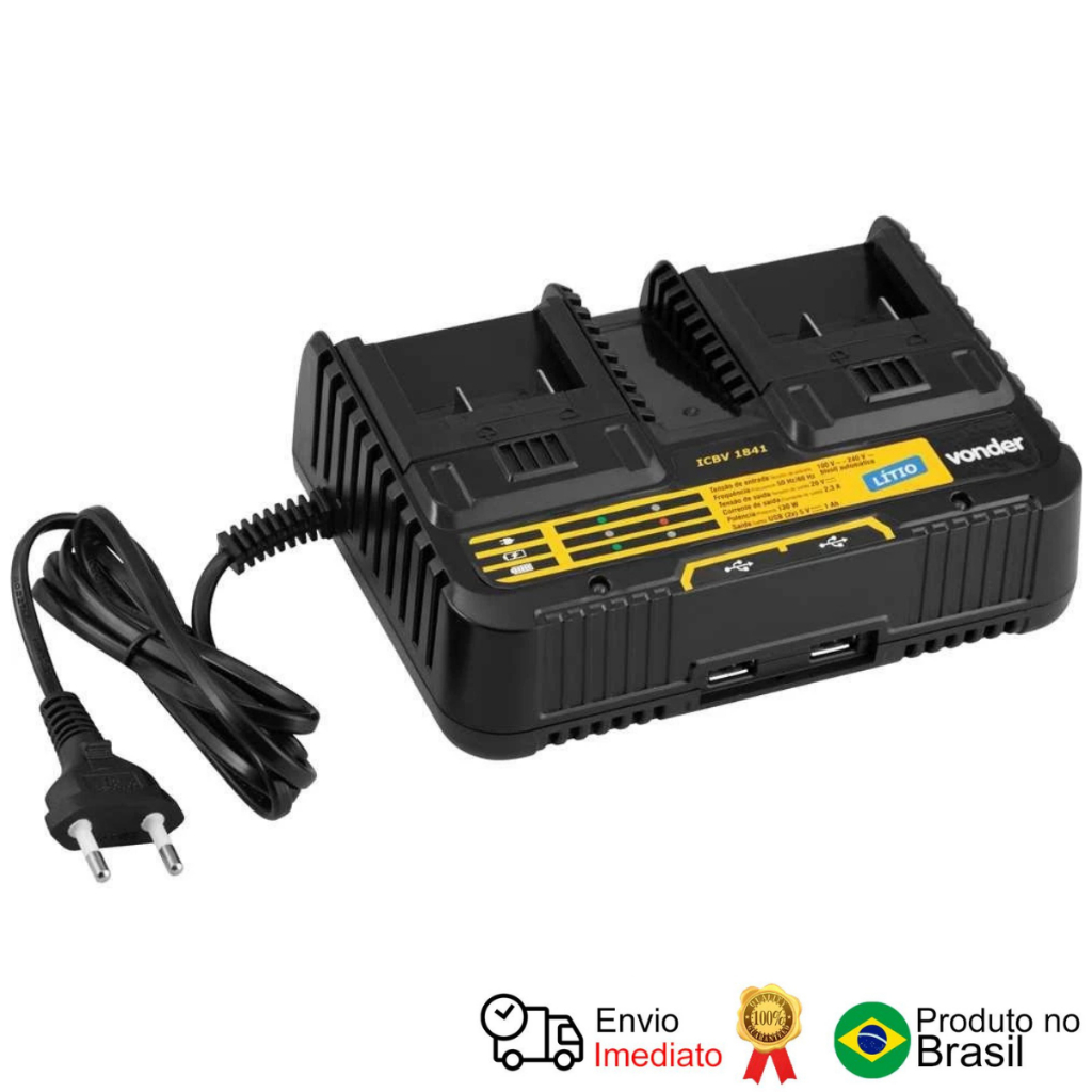 Carregador Duplo 18V Convencional Icbv 1841 Vonder