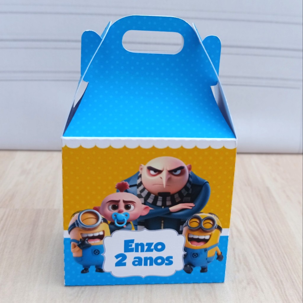 Lembrancinha aniversário meu malvado favorito mimions maletinha caixinha personalizada