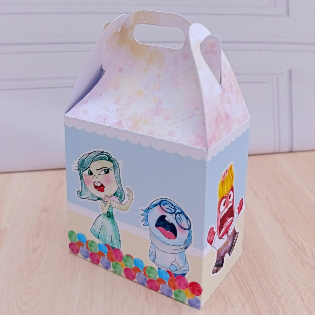 Lembrancinha aniversario divertida mente menina aquarela maletinha caixinha personalizada