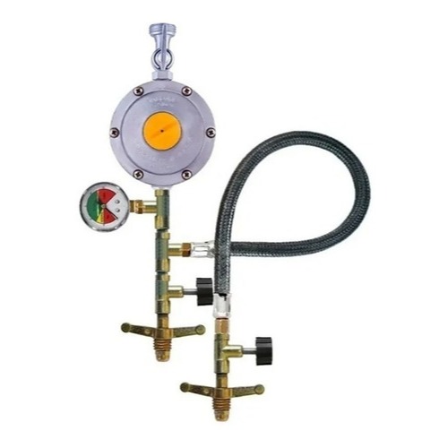 Kit Gás P/ 2 Botijões Entrada + Manômetro + Saída Rosca 1/2 em Oferta na Shopee