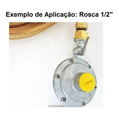 Kit Gás P/ 2 Botijões Entrada + Manômetro + Saída Rosca 1/2