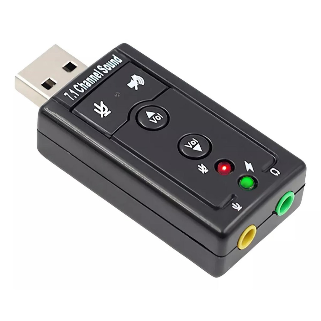 Adaptador De Som Usb Placa 7.1 Audio P2 Notebook E Pc