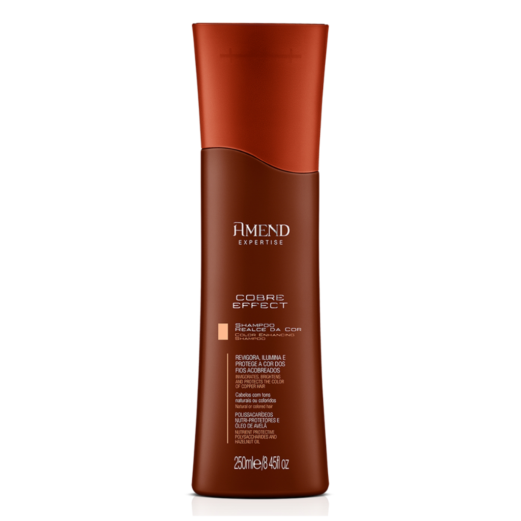 Shampoo Amend Cobre Effect 250ml Mantém a Cor Vibrante Dando Hidratação Nutrição e Brilho Ruivos