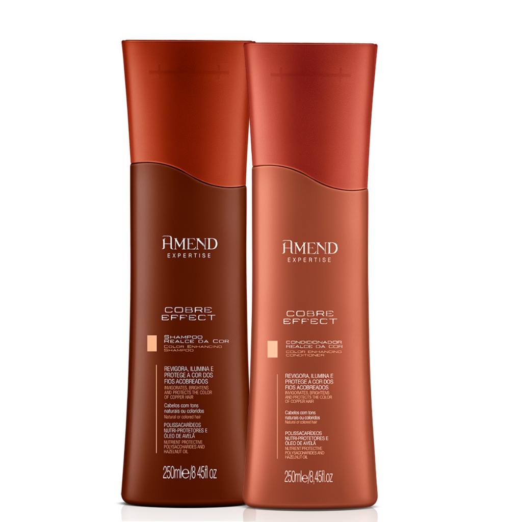 Kit Cobre Effect Amend Shampoo Condicionador 250ml Cabelos Acobreados brilho garante toque macio