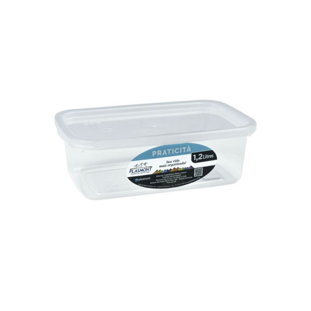 Kit 04 Potes Transparente 1,2 Litros - Kit presídio penitenciária
