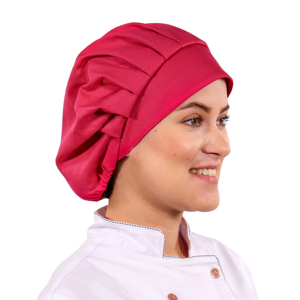 Touca Unissex Cor De Rosa Para Chef De Cozinha Garçom Chapéu Tipo Gorro Para Restaurante Médico Hospital Laboratório