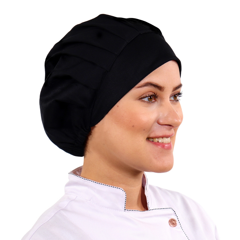 Touca Unissex Tipo Gorro Preto Para Hospital Clínica Chef De Cozinha Chapéu Médico Enfermeiro Veterinário Restaurante