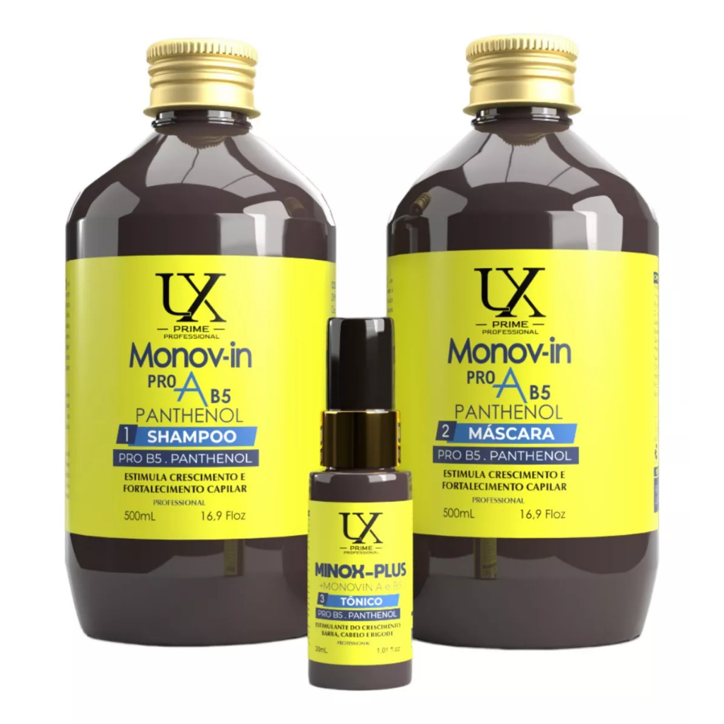 kit Monovin Crescimeto acelerado Anti Queda sh masc tonico